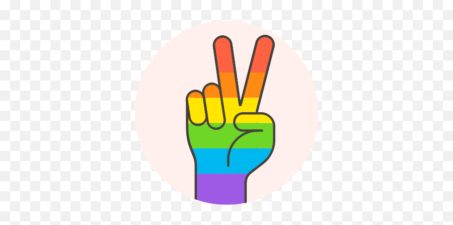 Flag Hand Lgbtq Peace Icon - Lgbtq Icon Png,Peace Png