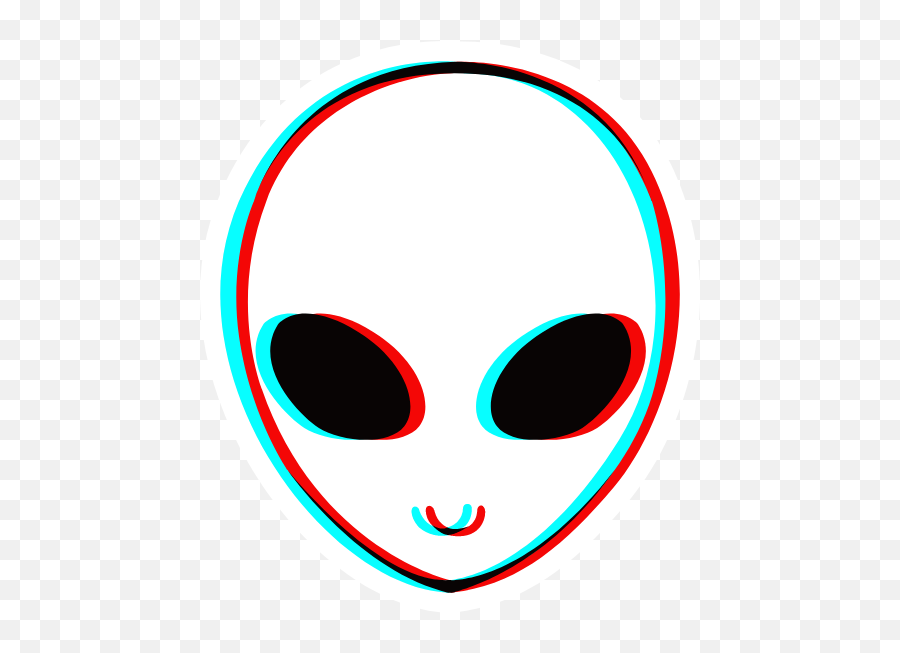 Alien Head In 3d Anaglyph Style - Trippy Alien Png,Alien Icon Tumblr