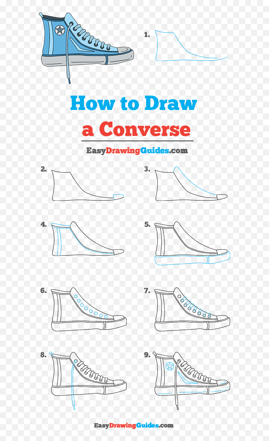 How To Draw A Converse - Really Easy Drawing Tutorial Draw An Anglerfish Easy Png,Converse All Star Icon