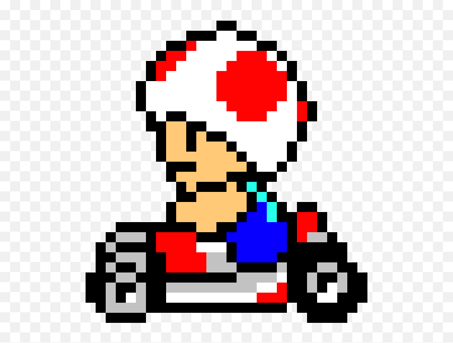 Mario Kart Minecraft Pixel Art Clipart - Mario Kart Snes Toad Png,Mario Pixel Png