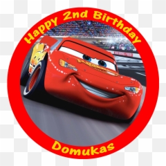 Download Hd Lightning Mcqueen Cake - Round png