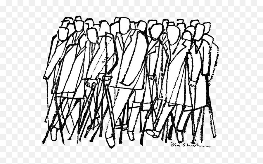 Download Image Result For Crowd Of People Drawing - Ben Ben Shahn Drawings Png,People In Line Png