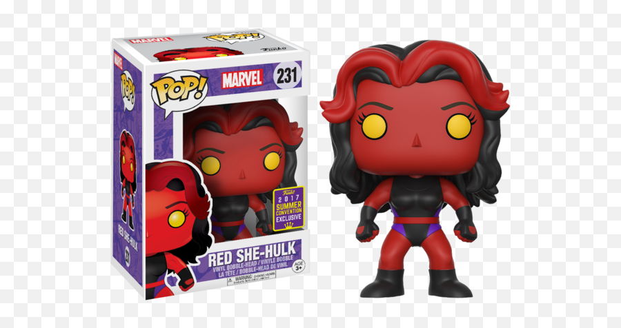 Funko Pop The Incredible Hulk - Red Shehulk 231 2017 Sdcc Exclusive Amazing Spider Man Funko Pop Png,The Incredible Hulk Logo