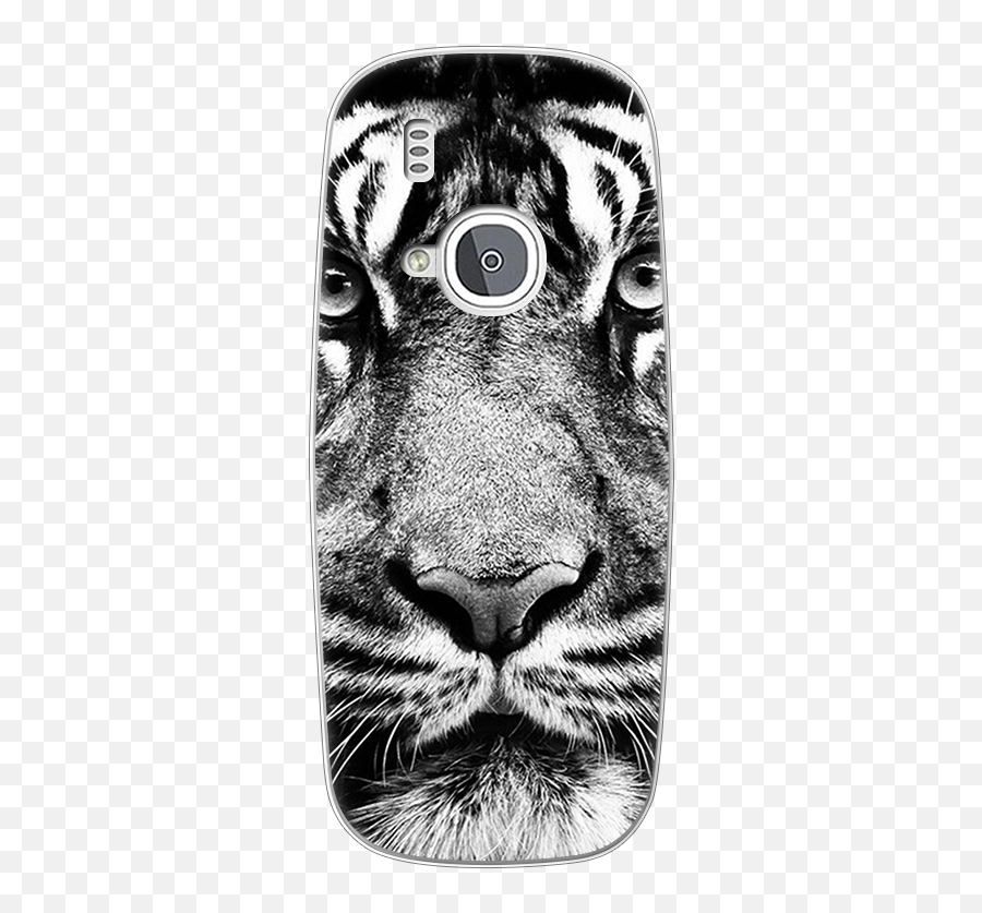 Case Silicone Ultra Thin Soft Tpu Rubber For Nokia 3310 Transparent King Queen Clear Back Cute Cartoon Print Cover - Black And White Tiger Png,King Transparent