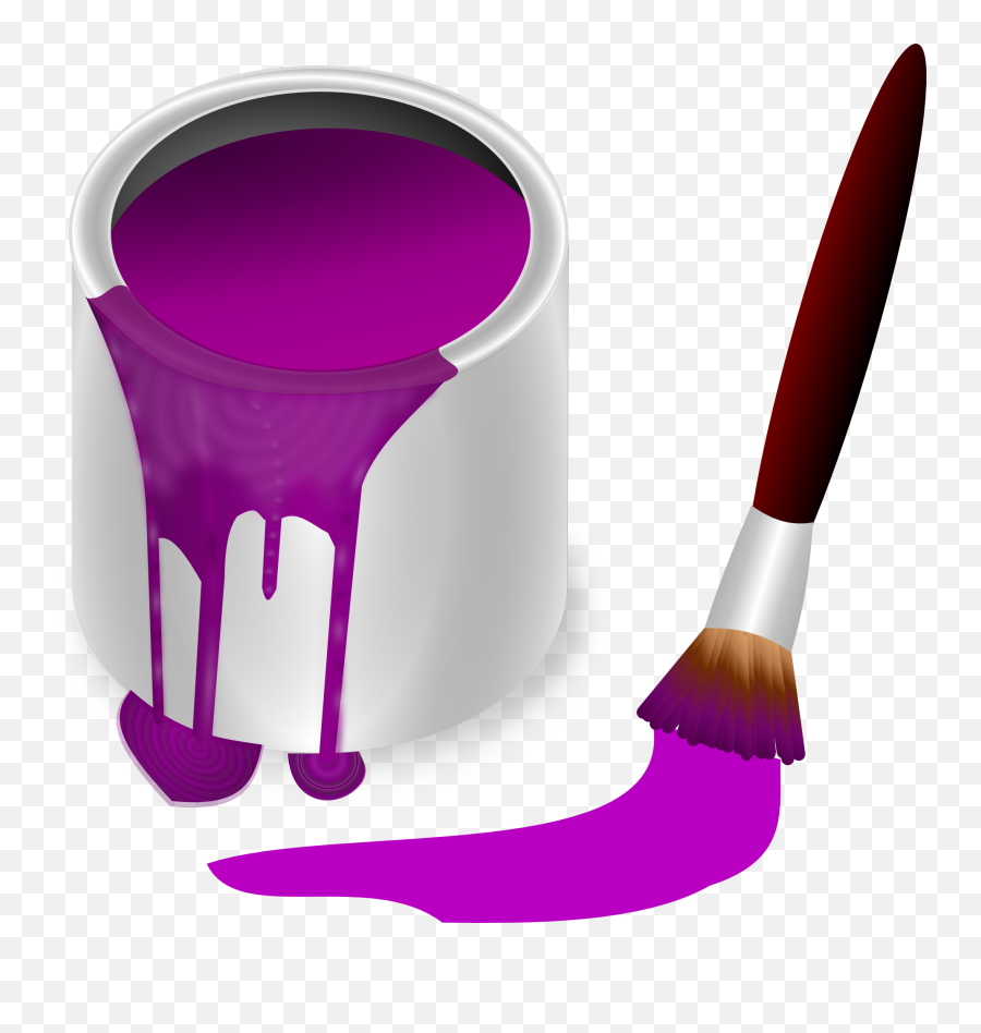 Yellow Paint Brush Clipart - Purple Paint Clipart Png,Paintbrush Clipart Png