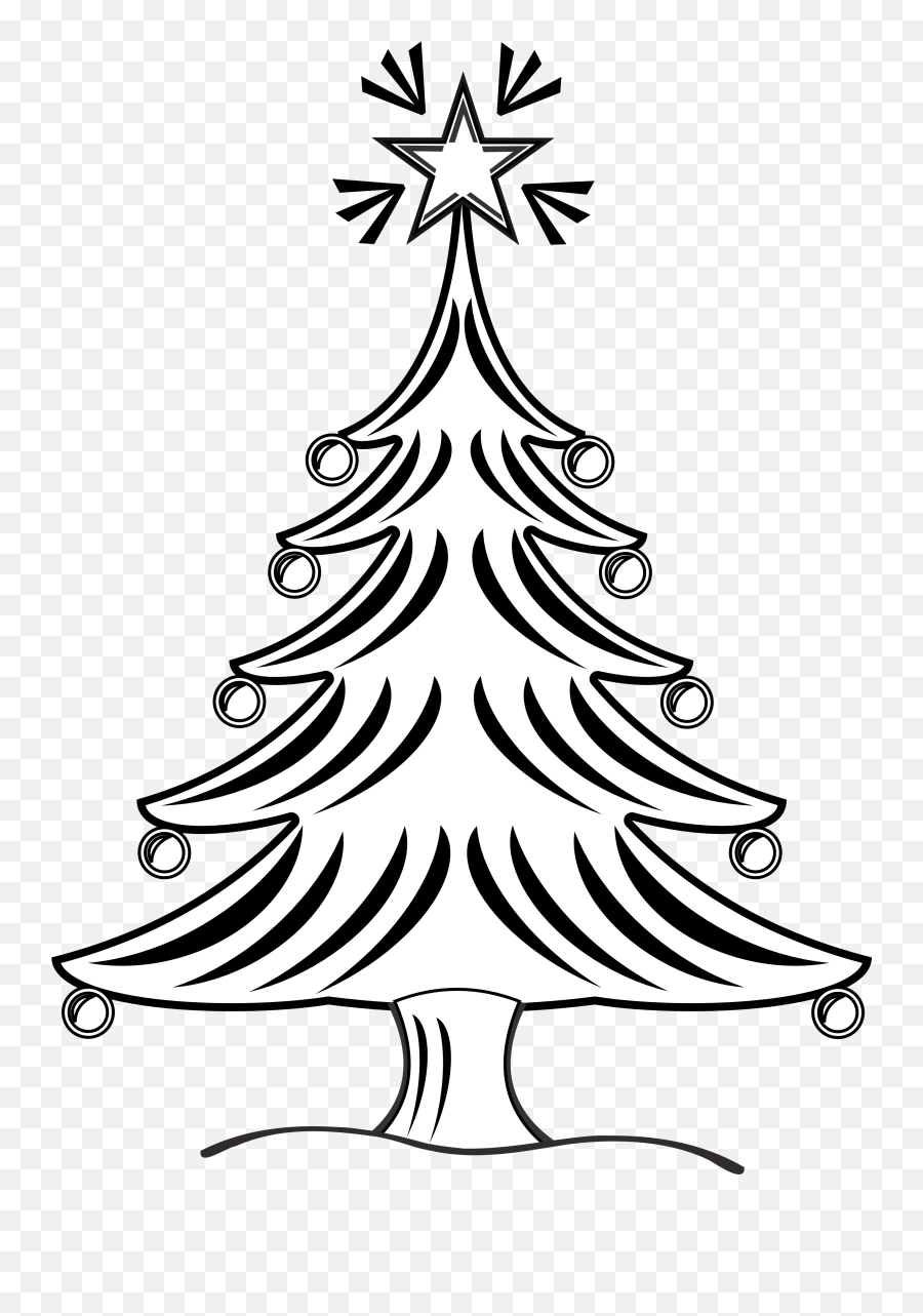 Free Christmas Tree Drawing Png Download Clip Art - Christmas Tree Images Black And White,Navidad Png