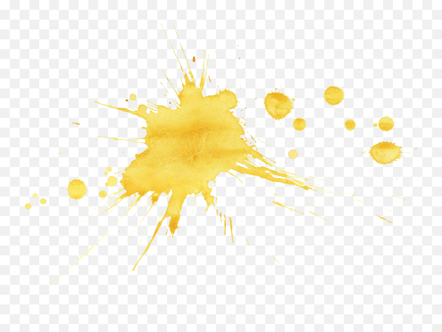 20 Yellow Watercolor Splatter - Gold Paint Splash Png,Gold Splash Png