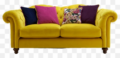 Couch Furniture Yellow Loveseat Sofa - Png Image Hd