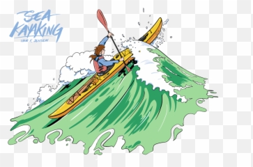 Wave Woman Sea Kayaking U2013 T - Shirt Unisex Illustration png