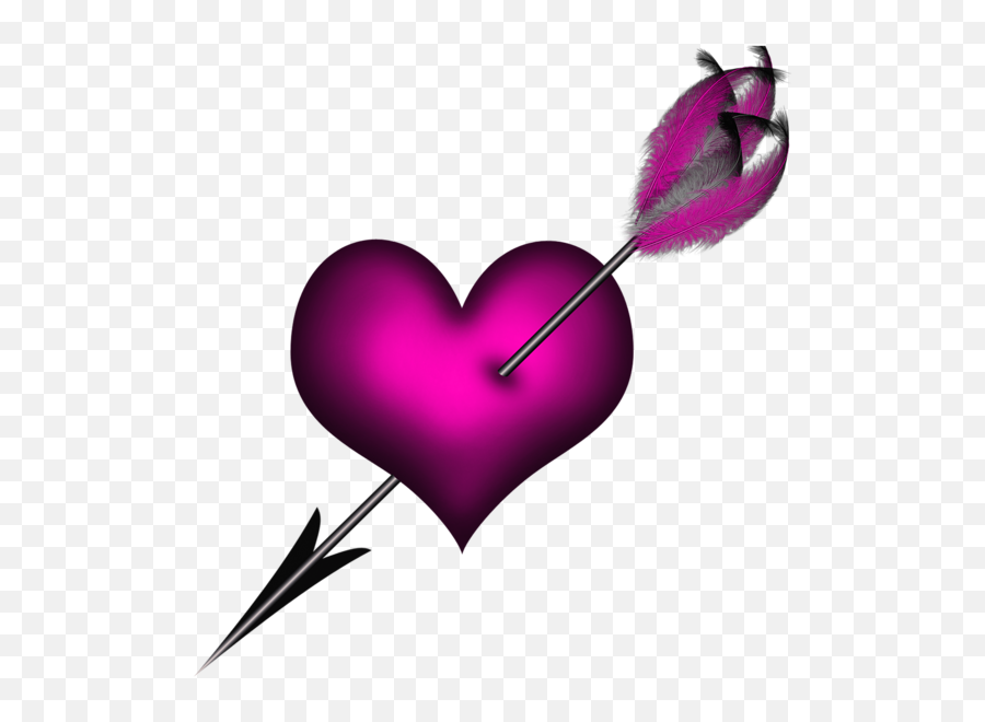 Heart With Arrow Png Clipart - Cartoon Broken Heart Png,Pink Arrow Png