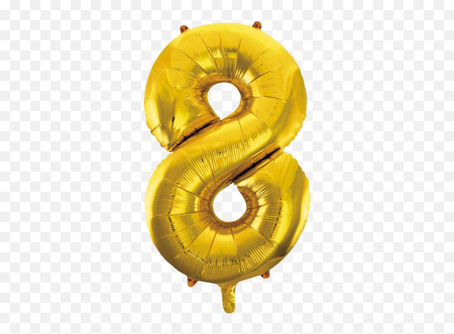 Foilballoon No 8 34 - Gold Foil Balloons Balão Metalizado Número 8 Png,Gold Foil Png