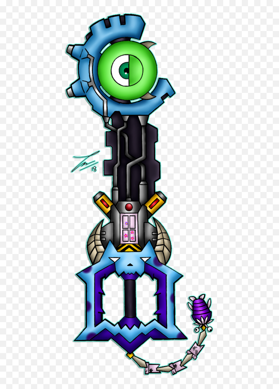 Download Scream Machine - Monsters Inc Keyblade Full Size Sora Monsters Inc Keyblade Png,Monsters Inc Transparent