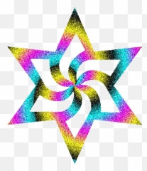 Rainbow Glitter Star Graphics - Transparent Background Clipart png