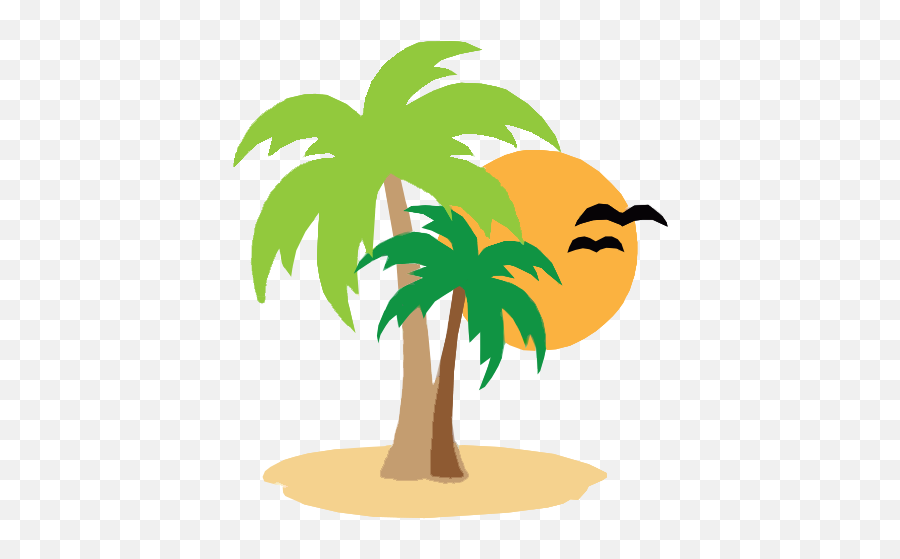 Beach Icon Png Transparent Image - Clip Art Palm Tree,Beach Background Png