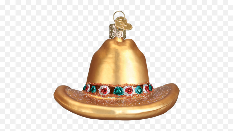 Cowboy Hat Ornament Old World Christmas Callisters - Brass Png,Cowboy Hat Transparent
