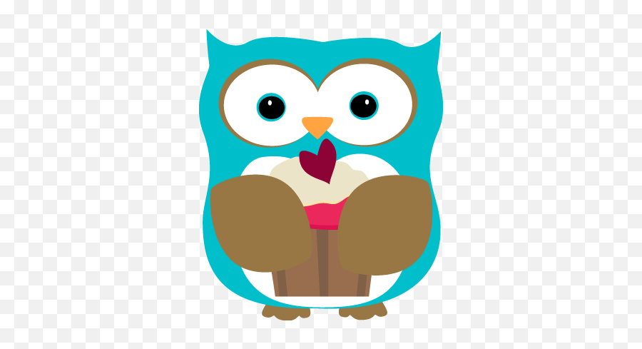 Cupcake - Owl Eating Clipart Png,Owl Clipart Png
