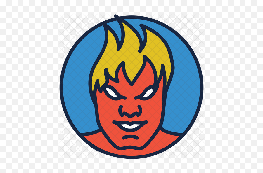 Human Torch Icon Of Colored Outline - Hair Design Png,Human Torch Png