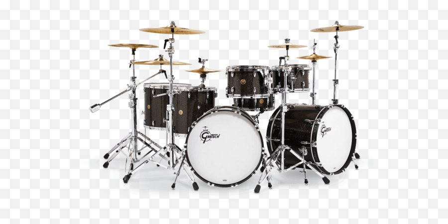 Gretsch Usa Custom Drum Kit In Black - Usa Custom Gretsch Drums Png,Drum Kit Png
