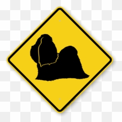 Shih - Tzu Dog Symbol Sign Guard Dog Sign Beware Dog Sign Language Png,Shih Tzu Png