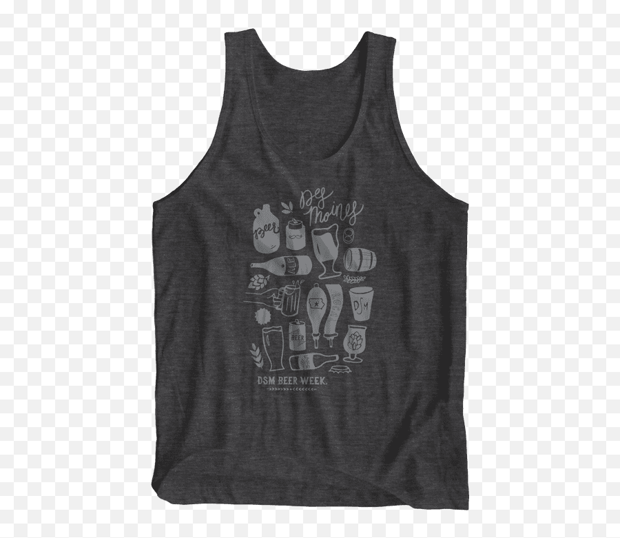 Des Moines Beer Week Dark Grey Tank Top - Sleeveless Png,Beer Icon Black And White