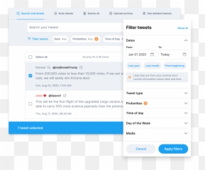Search And Delete Your Tweets Instantly Tweetdeleter - Twitter png