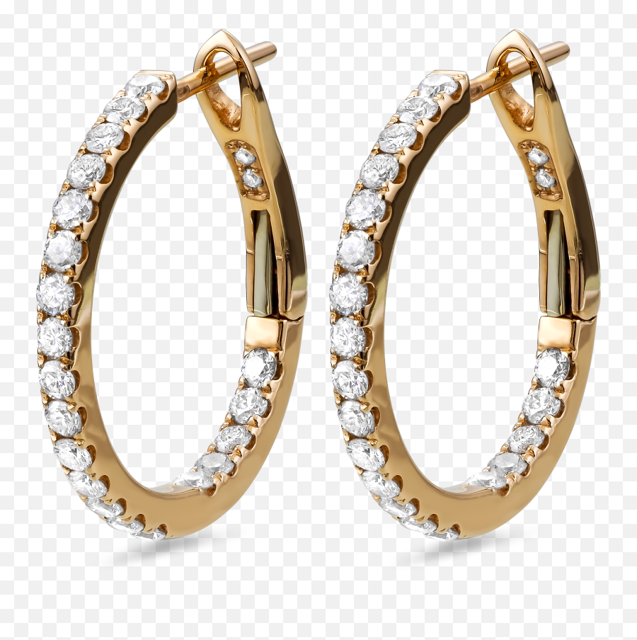 Download Diamond Earrings In 18k Rose - Gold Earring With Diamond Png,Diamond Earring Png