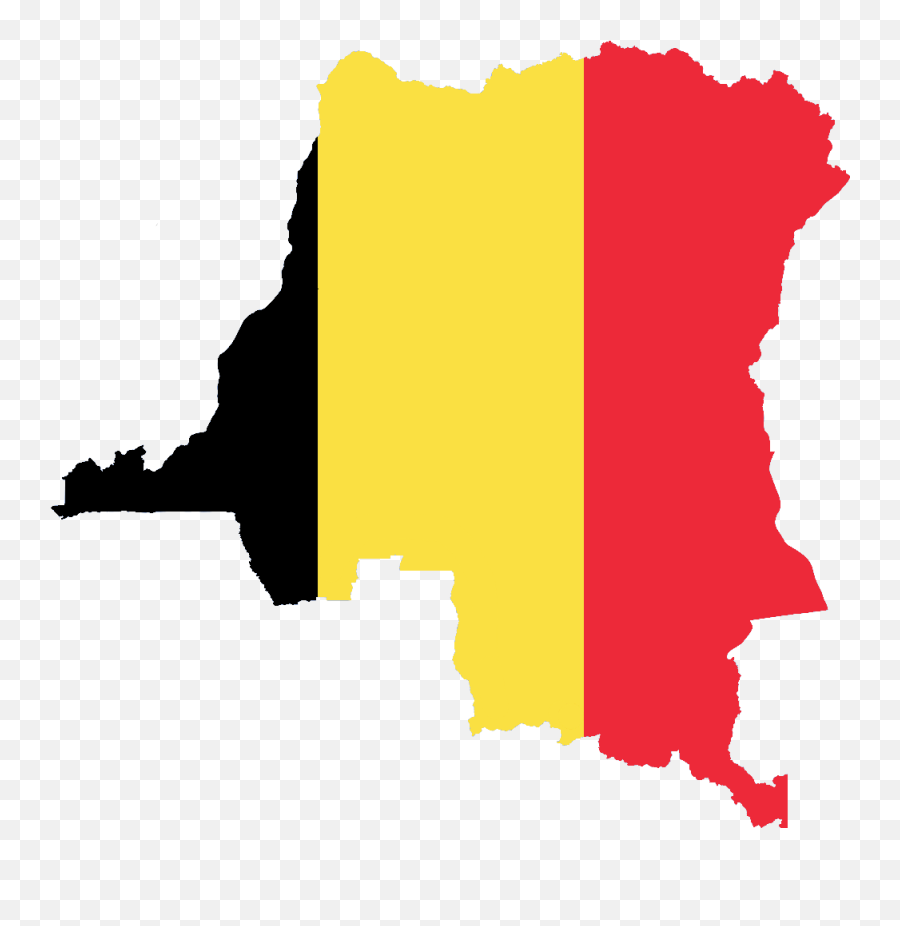 Flag Map Of Belgian Congo - Democratic Republic Of Congo Flag Png,Belgium Flag Png