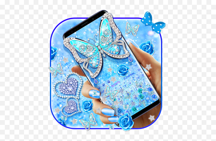 Blue Butterfly Gravity Keyboard 10001006 Download Android - Girly Png,Butterfly Icon Image Girly