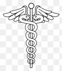 Clipart Caduceus Medical Symbol - Logo White Png