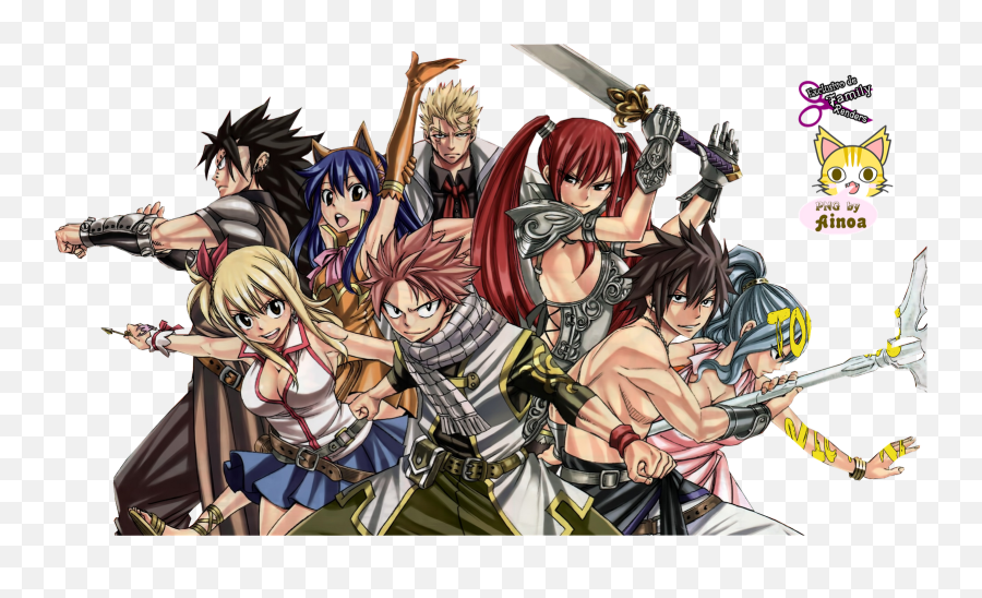 Fairy Tail Natsu Lucy Gray Erza Wendy Png