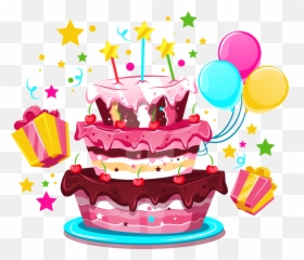 Happy Birthday Cake Clipart Png - Cartoon Transparent Background
