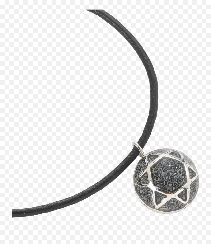 Grey Star Of David Convex Circle Pendant With Leather Necklace - Locket Png,Star Of David Transparent