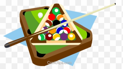 Billiard Table With Balls And Cue Royalty Free Vector Clip - Clipart Png