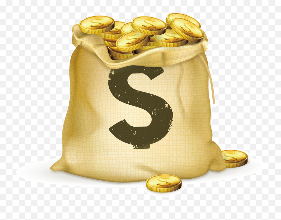 Download Coins Clipart Bag Full Money - Bag Of Gold Gold Coin Bag Png,Money Bag Transparent