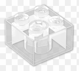 Brick 2 X - 3003 Transparent Glitter Clear X Lego png
