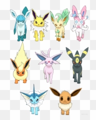 Download Pokemon Mine Eevee Jolteon Flareon Vaporeon Espeon - Eevee Umbreon Espeon Jolteon Leafeon Sylveon Flareon Vaporeon Glaceon Png,Flareon Png