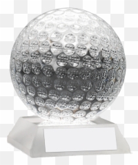Clear Glass Golf Ball Trophy 76mm - Diamond Golf Ball Png,Golf Ball Transparent
