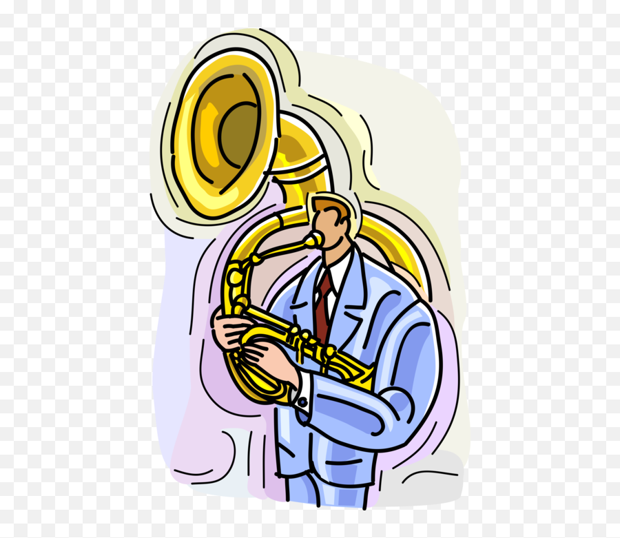 Vector Illustration Of Musician Playing - Clip Art Png,Tuba Png