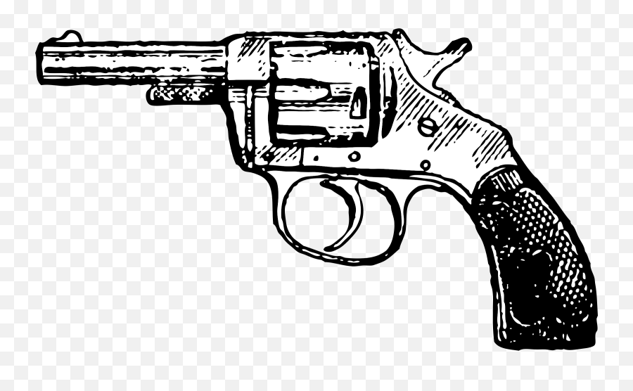 Western Pistol Clip Transparent - Black And White Gun Png,Revolver Transparent Background