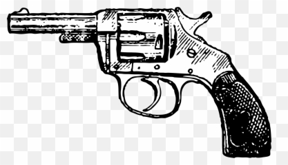 Western Pistol Clip Transparent - Black And White Gun png