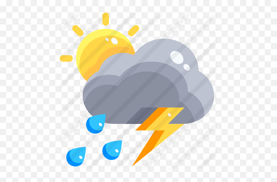 Scattered Thunderstorms - Free Weather Icons Scattered Thunderstorms Weather Icon Png,Thunderstorm Png