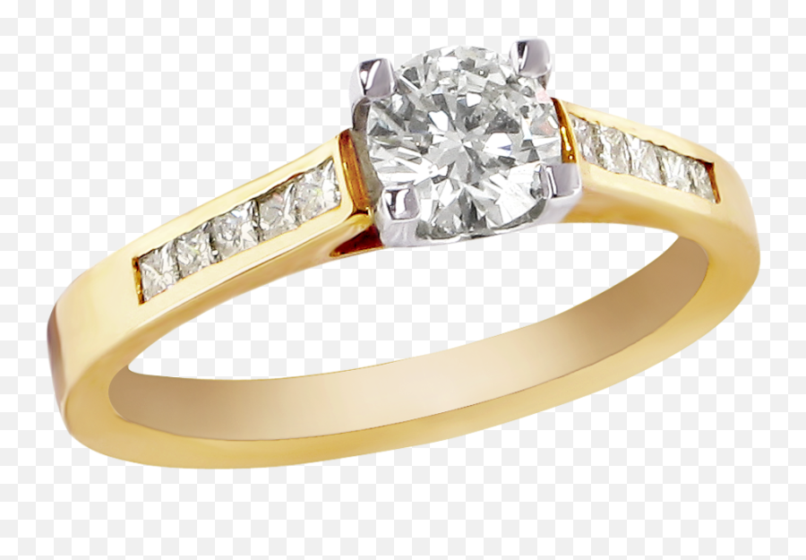 Download Gold Ring Diamond Png Image - Gold Engagement Ring Transparent Background,Engagement Ring Png