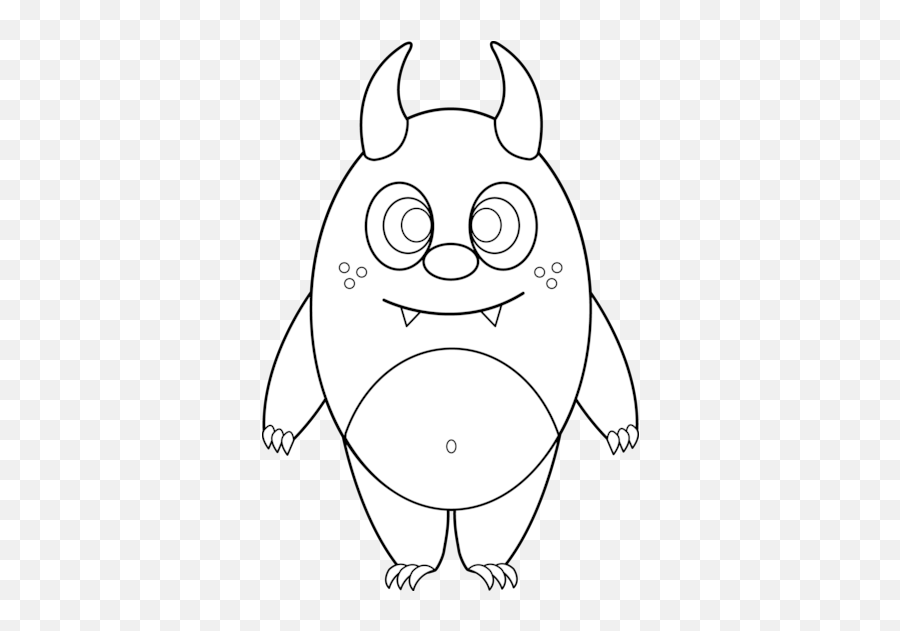 Monster Face - Outline Of A Monster Hd Png Download Monster Coloring Pages For Kids,Face Outline Png