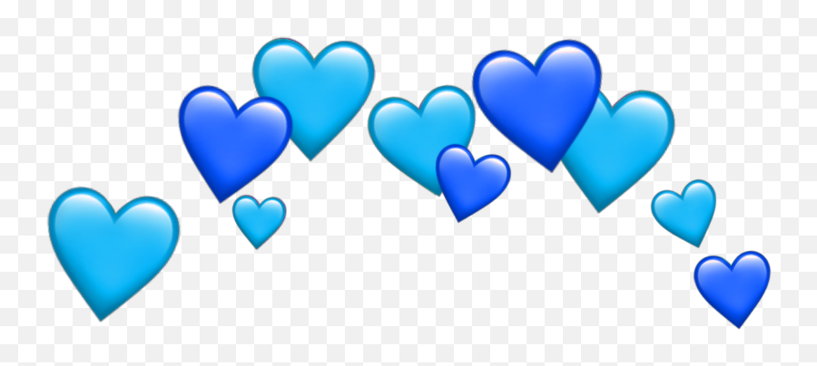 Blue Heart Hearts Tumblr Sticker - Blue Heart Crown Png,Blue Heart Transparent