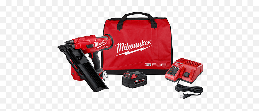 M18 Fuel 30 Degree Framing Nailer Kit Milwaukee Tool - Milwaukee 2745 21 Png,How To Remove Red Cross On Battery Icon