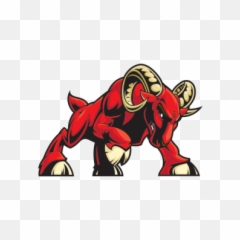 Red Aggressive Ram 09164 Aries Art Print Vinyl Stickers - png