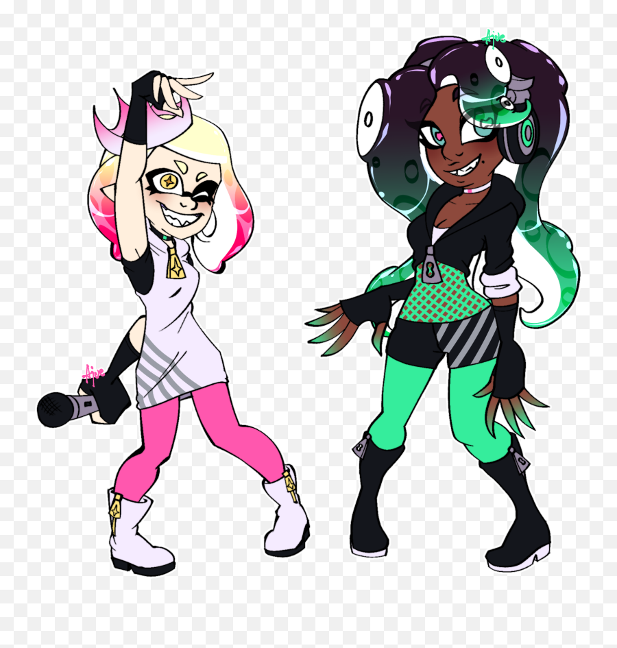 Rave Feel And Pearl A Rapper Look - Splatoon Pearl And Marina Redesign Png,Pearl Splatoon Icon