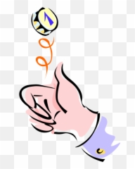 Vector Illustration Of Hand Flipping Money Coin In Clipart - Transparent Png