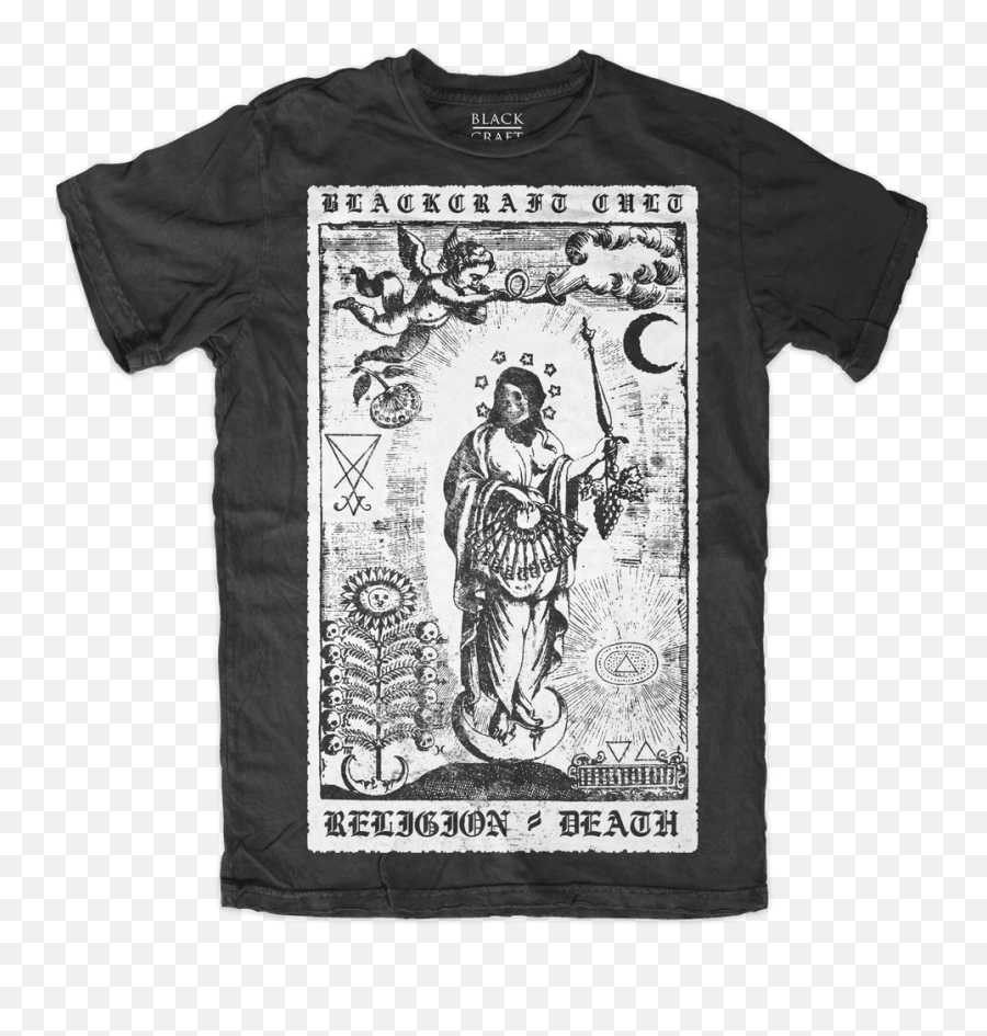 Religion Equals Death - Tarot Card T Shirt Black Craft Png,Tarot Card Png