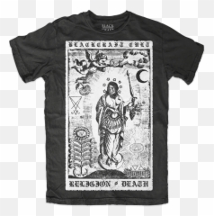 Religion Equals Death - Tarot Card T Shirt Black Craft Png,Tarot Card Png